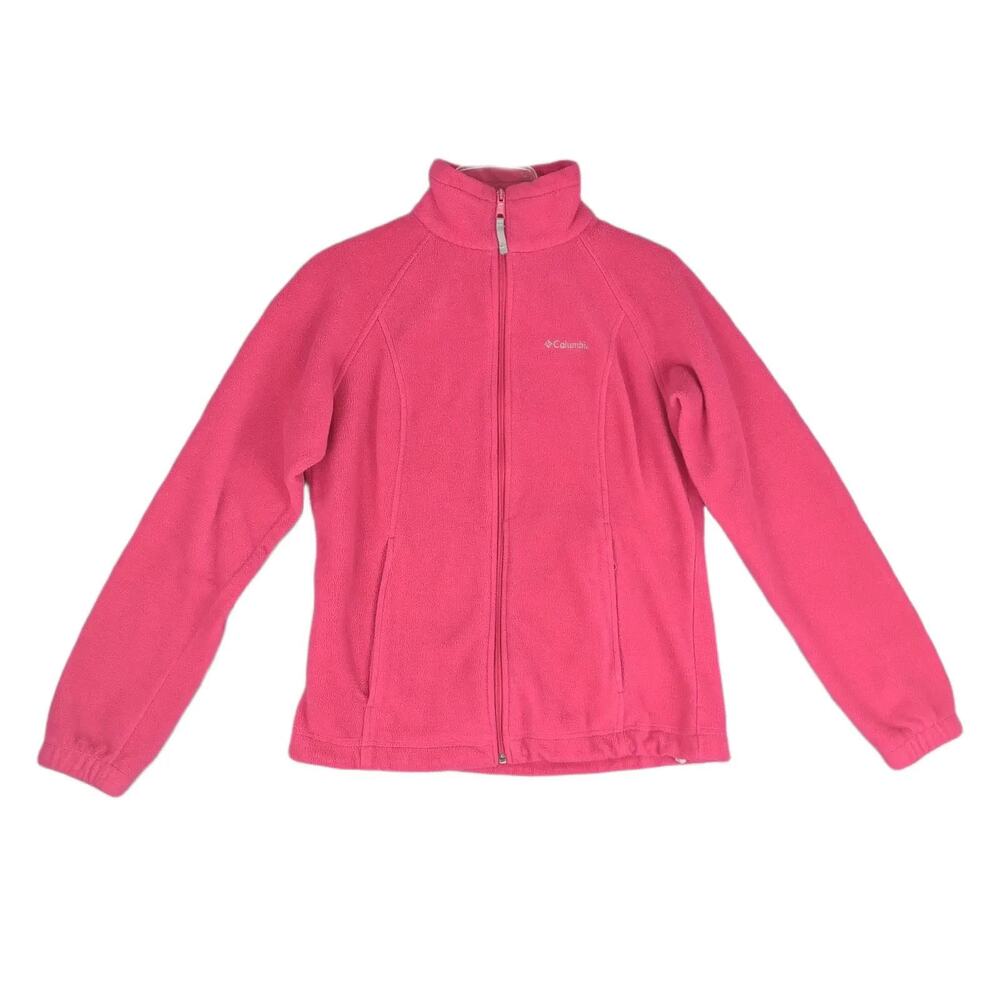 COLUMBIA Benton Springs Women's M Pink Fleece Full Zip Jacket Coat 01264